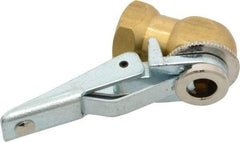 Acme - Open Check Brass/Steel Air Chuck - Ball Foot with Clip Chuck, 1/4 FPT - Americas Industrial Supply