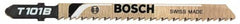 Bosch - 3-1/8" Long, 14 to 18 Teeth per Inch, High Speed Steel Jig Saw Blade - Toothed Edge, 0.3" Wide x 0.03" Thick, U-Shank, Mill Wavy Tooth Set - Americas Industrial Supply