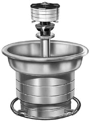 Bradley - Circular, Foot-Controlled, External Drain, 54" Diam, 4 Person Capacity, Stainless Steel, Wash Fountain - 5 GPM, 9" Bowl Depth, 28" High, 304 Material Grade - Americas Industrial Supply