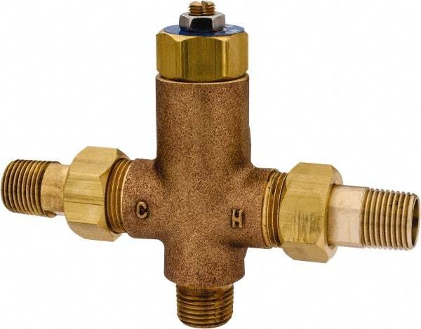 Bradley - Wash Fountain Thermo Static Mixing Valve - For Use with Bradley Foot-Controlled Wash Fountains - Americas Industrial Supply