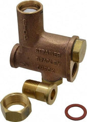 Bradley - Wash Fountain Combination Stop Strainer & Check Valve - For Use with Bradley Foot-Controlled Wash Fountains - Americas Industrial Supply