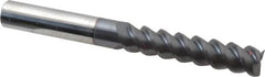 Accupro - 7/16", 2" LOC, 7/16" Shank Diam, 4" OAL, 3 Flute, Solid Carbide Square End Mill - Single End, AlTiN Finish, Spiral Flute, 60° Helix, Centercutting, Right Hand Cut, Right Hand Flute - Americas Industrial Supply