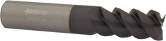 Accupro - 5/8", 1-1/4" LOC, 5/8" Shank Diam, 3-1/2" OAL, 3 Flute, Solid Carbide Square End Mill - Single End, AlTiN Finish, Spiral Flute, 60° Helix, Centercutting, Right Hand Cut, Right Hand Flute - Americas Industrial Supply