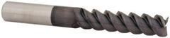 Accupro - 5/8", 2-1/2" LOC, 5/8" Shank Diam, 5" OAL, 3 Flute, Solid Carbide Square End Mill - Single End, AlTiN Finish, Spiral Flute, 60° Helix, Centercutting, Right Hand Cut, Right Hand Flute - Americas Industrial Supply