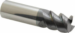 Accupro - 3/4", 1" LOC, 3/4" Shank Diam, 3" OAL, 3 Flute, Solid Carbide Square End Mill - Single End, AlTiN Finish, Spiral Flute, 60° Helix, Centercutting, Right Hand Cut, Right Hand Flute - Americas Industrial Supply