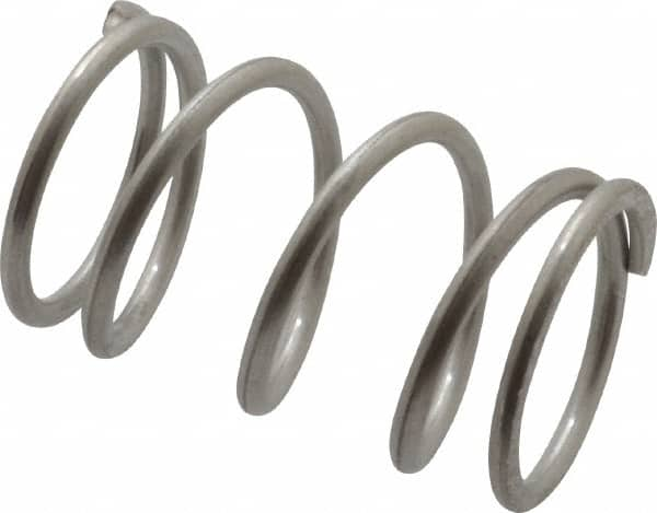 Gardner Spring - 0.6" OD, 0.055" Wire, 1" Free Length, Precision Compression Spring - 24 Lb Spring Rating, Stainless Steel - Americas Industrial Supply