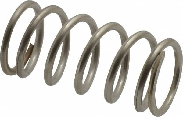 Gardner Spring - 0.6" OD, 0.063" Wire, 1-1/4" Free Length, Precision Compression Spring - 30 Lb Spring Rating, Stainless Steel - Americas Industrial Supply