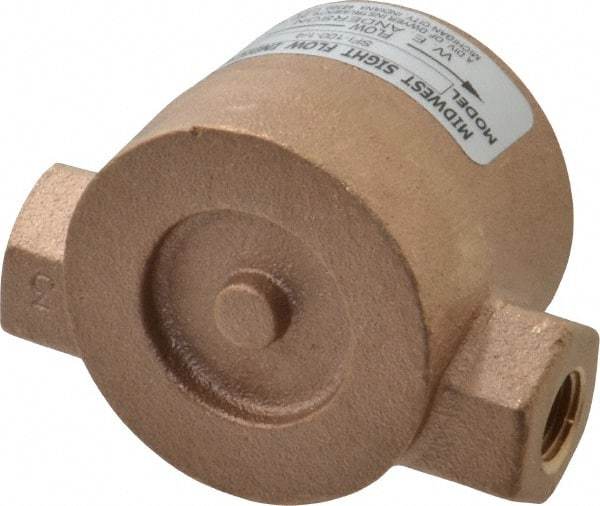 Dwyer - 1/4 Inch, Bronze Body Sight Flow Indicator - 125 Max psi, 3 Inch Overall Length, 200°F - Americas Industrial Supply