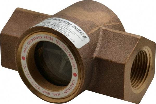 Dwyer - 1 Inch, Bronze Body Sight Flow Indicator - 125 Max psi, 4-3/8 Inch Overall Length, 200°F - Americas Industrial Supply