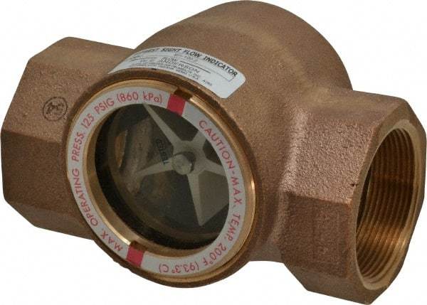 Dwyer - 2 Inch, Bronze Body Sight Flow Indicator - 125 Max psi, 5-11/16 Inch Overall Length, 200°F - Americas Industrial Supply