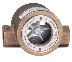 Dwyer - 1/4 Inch, Bronze Body Sight Flow Indicator - 125 Max psi, 3-1/16 Inch Overall Length, 200°F - Americas Industrial Supply