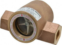 Dwyer - 1/2 Inch, Bronze Body Sight Flow Indicator - 125 Max psi, 4-1/16 Inch Overall Length, 200°F - Americas Industrial Supply