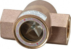 Dwyer - 1 Inch, Bronze Body Sight Flow Indicator - 125 Max psi, 4-3/8 Inch Overall Length, 200°F - Americas Industrial Supply