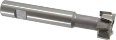 Made in USA - 1-1/4" Cut Diam, 5/8" Cut Width, 19/32" Neck Diam, 3/4" Shank Diam, 5-1/8" OAL, M42 Cobalt T-Slot Cutter - Uncoated, Staggered Teeth, 8 Teeth, Weldon Flat - Americas Industrial Supply