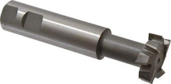 Made in USA - 1-1/2" Cut Diam, 1/2" Cut Width, 23/32" Neck Diam, 1" Shank Diam, 5-5/16" OAL, M42 Cobalt T-Slot Cutter - Uncoated, Staggered Teeth, 8 Teeth, Weldon Flat - Americas Industrial Supply