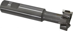 Made in USA - 1-1/2" Cut Diam, 5/8" Cut Width, 23/32" Neck Diam, 1" Shank Diam, 5-5/16" OAL, M42 Cobalt T-Slot Cutter - Uncoated, Staggered Teeth, 8 Teeth, Weldon Flat - Americas Industrial Supply