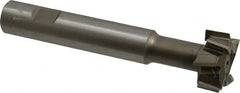 Made in USA - 1-1/4" Cut Diam, 5/8" Cut Width, 19/32" Neck Diam, 3/4" Shank Diam, 5-1/8" OAL, M2 High Speed Steel T-Slot Cutter - Uncoated, Staggered Teeth, 8 Teeth, Weldon Flat - Americas Industrial Supply