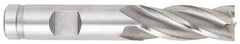 OSG - 25/32", 1-7/8" LOC, 5/8" Shank Diam, 4" OAL, 6 Flute, Vanadium High Speed Steel Square End Mill - Single End, Uncoated, Spiral Flute, 30° Helix, Centercutting, Right Hand Cut, Right Hand Flute, Series 574 - Americas Industrial Supply