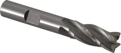 OSG - 7/16", 1" LOC, 3/8" Shank Diam, 2-11/16" OAL, 4 Flute, Vanadium High Speed Steel Square End Mill - Single End, Uncoated, Spiral Flute, 30° Helix, Centercutting, Right Hand Cut, Right Hand Flute, Series 574 - Americas Industrial Supply