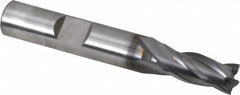 OSG - 5/16", 3/4" LOC, 3/8" Shank Diam, 2-1/2" OAL, 4 Flute, Vanadium High Speed Steel Square End Mill - Single End, TiCN Finish, Spiral Flute, 30° Helix, Centercutting, Right Hand Cut, Right Hand Flute, Series 574 - Americas Industrial Supply