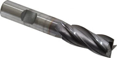 OSG - 9/16", 1-3/8" LOC, 1/2" Shank Diam, 3-3/8" OAL, 4 Flute, Vanadium High Speed Steel Square End Mill - Single End, TiCN Finish, Spiral Flute, 30° Helix, Centercutting, Right Hand Cut, Right Hand Flute, Series 574 - Americas Industrial Supply