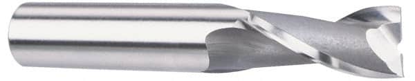OSG - 29/32", 1-1/2" LOC, 3/4" Shank Diam, 3-3/4" OAL, 2 Flute, Vanadium High Speed Steel Square End Mill - Single End, Uncoated, Spiral Flute, 30° Helix, Centercutting, Right Hand Cut, Right Hand Flute, Series 573 - Americas Industrial Supply