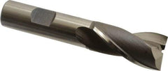 OSG - 25/32", 1-1/2" LOC, 5/8" Shank Diam, 3-5/8" OAL, 2 Flute, Vanadium High Speed Steel Square End Mill - Single End, Uncoated, Spiral Flute, 30° Helix, Centercutting, Right Hand Cut, Right Hand Flute, Series 573 - Americas Industrial Supply