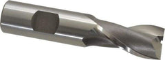 OSG - 3/4", 1-5/16" LOC, 3/4" Shank Diam, 3-9/16" OAL, 2 Flute, Vanadium High Speed Steel Square End Mill - Single End, Uncoated, Spiral Flute, 30° Helix, Centercutting, Right Hand Cut, Right Hand Flute, Series 573 - Americas Industrial Supply