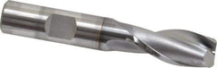 OSG - 17/32", 1-1/8" LOC, 1/2" Shank Diam, 3-1/8" OAL, 2 Flute, Vanadium High Speed Steel Square End Mill - Single End, TiCN Finish, Spiral Flute, 30° Helix, Centercutting, Right Hand Cut, Right Hand Flute, Series 573 - Americas Industrial Supply