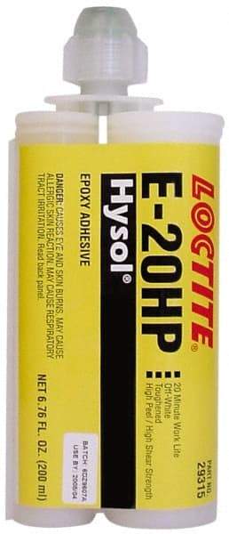 Loctite - 200 mL Cartridge Two Part Epoxy - 20 min Working Time, 4,690 psi Shear Strength, Series E-20HP - Americas Industrial Supply