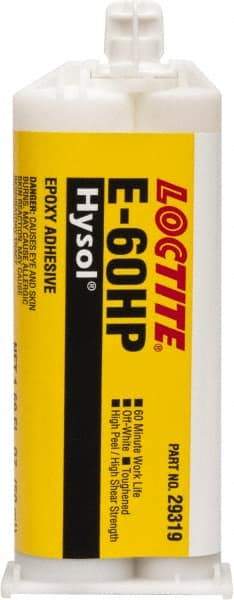 Loctite - 50 mL Cartridge Two Part Epoxy - 60 min Working Time, 4,340 psi Shear Strength, Series E-60HP - Americas Industrial Supply