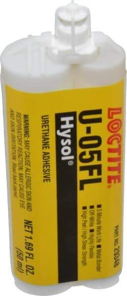 Loctite - 50 mL Cartridge Two Part Urethane Adhesive - 5 min Working Time, 3,110 psi Shear Strength, Series U-05FL - Americas Industrial Supply