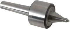 Riten - MT3 Taper Shank, 2-3/8" Head Diam 4,480 Lb Capacity Live Center - 4,000 Max RPM, 1-3/4" Head Length, 3/8" Point Diam, 1-7/8" Point Len, 310 Lb Max Workpc, 7-1/16" OAL, 5/8" Long Tip, Long Point - Americas Industrial Supply