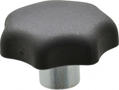 KIPP - 1.57" Head Diam, 7 Point Lobed Knob - 1/4-20 Hole, Thermoplastic, Black - Americas Industrial Supply