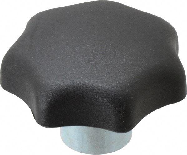 KIPP - 1.96" Head Diam, 7 Point Lobed Knob - 3/8" Hole, Thermoplastic, Black - Americas Industrial Supply