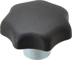 KIPP - 1.96" Head Diam, 7 Point Lobed Knob - 3/8" Hole, Thermoplastic, Black - Americas Industrial Supply