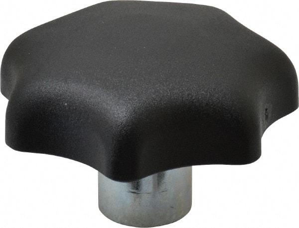 KIPP - 2.48" Head Diam, 7 Point Lobed Knob - 1/2-13 Hole, Thermoplastic, Black - Americas Industrial Supply