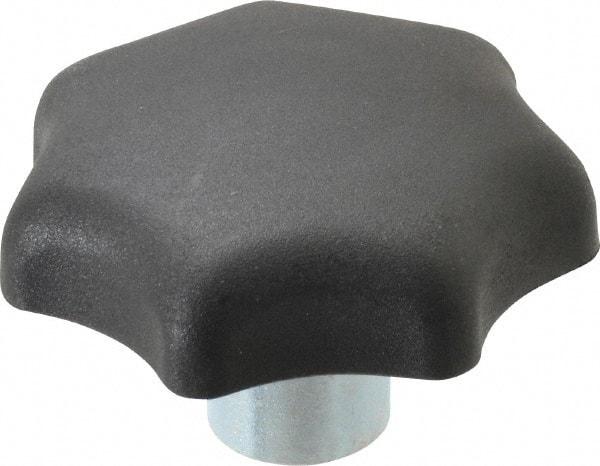 KIPP - 2.48" Head Diam, 7 Point Lobed Knob - 1/2" Hole, Thermoplastic, Black - Americas Industrial Supply