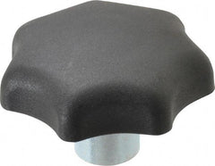 KIPP - 2.48" Head Diam, 7 Point Lobed Knob - 1/2" Hole, Thermoplastic, Black - Americas Industrial Supply