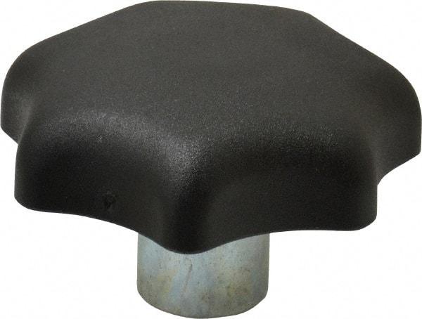KIPP - 63mm Head Diam, 7 Point Lobed Knob - M12x1.75 Hole, Thermoplastic, Black - Americas Industrial Supply