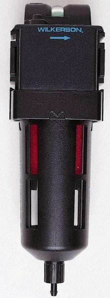 Wilkerson - 3/8" Port Coalescing Filter - Polycarbonate Bowl, Manual Drain, 150 Max psi, 0.05 Micron Rating, 9.3" Long x 2.9" Wide - Americas Industrial Supply