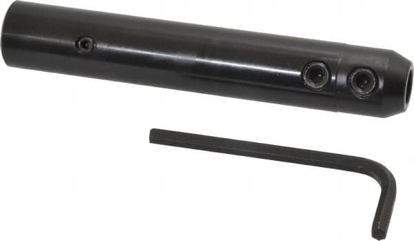 RobbJack - 3/4" Shank Diam Straight Shank with Weldon Flat 3/8" Hole End Mill Holder/Adapter - Through Coolant - Exact Industrial Supply