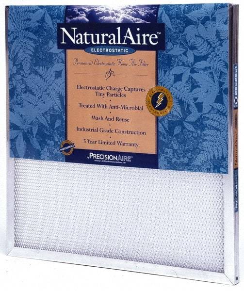 PrecisionAire - 20" Noml Height x 25" Noml Width x 2" Noml Depth, 50 to 60% Capture Efficiency, Wire-Backed Pleated Air Filter - MERV 10, Polyester/Polypropylene, Integrated Frame, For Any Unit - Americas Industrial Supply