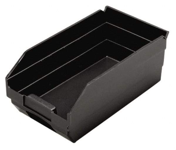Quantum Storage - 11-5/8" Deep, Black Polypropylene Hopper Shelf Bin - 4" High x 6-5/8" Wide x 11-5/8" Long - Americas Industrial Supply