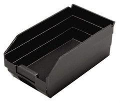 Quantum Storage - 11-5/8" Deep, Black Polypropylene Hopper Shelf Bin - 4" High x 6-5/8" Wide x 11-5/8" Long - Americas Industrial Supply