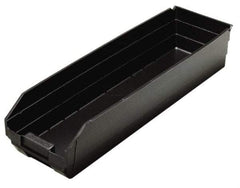 Quantum Storage - 23-5/8" Deep, Black Polypropylene Hopper Shelf Bin - 4" High x 6-5/8" Wide x 23-5/8" Long - Americas Industrial Supply