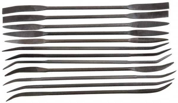 Value Collection - 12 Piece Swiss Pattern File Set - 6-3/4" Long, 0 Coarseness - Americas Industrial Supply