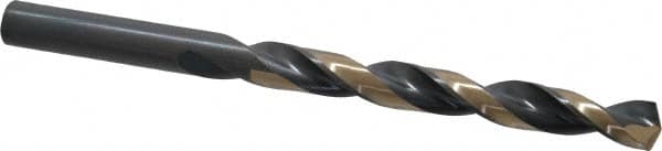 Triumph Twist Drill - 11/32" 135° High Speed Steel Jobber Drill - Oxide/Gold Finish, Right Hand Cut, Spiral Flute, Straight Shank, 4-3/4" OAL, Split Point - Americas Industrial Supply