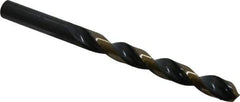 Triumph Twist Drill - 25/64" 135° High Speed Steel Jobber Drill - Oxide/Gold Finish, Right Hand Cut, Spiral Flute, Straight Shank, 5-1/8" OAL, Split Point - Americas Industrial Supply