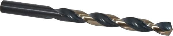 Triumph Twist Drill - 27/64" 135° High Speed Steel Jobber Drill - Oxide/Gold Finish, Right Hand Cut, Spiral Flute, Straight Shank, 5-3/8" OAL, Split Point - Americas Industrial Supply